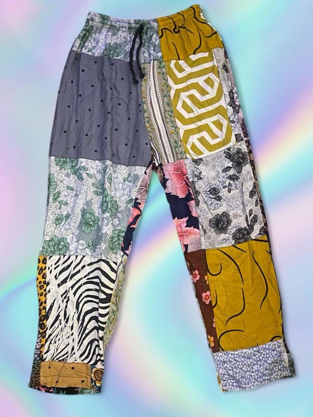 Peaceful people patchwork pants - women’s small